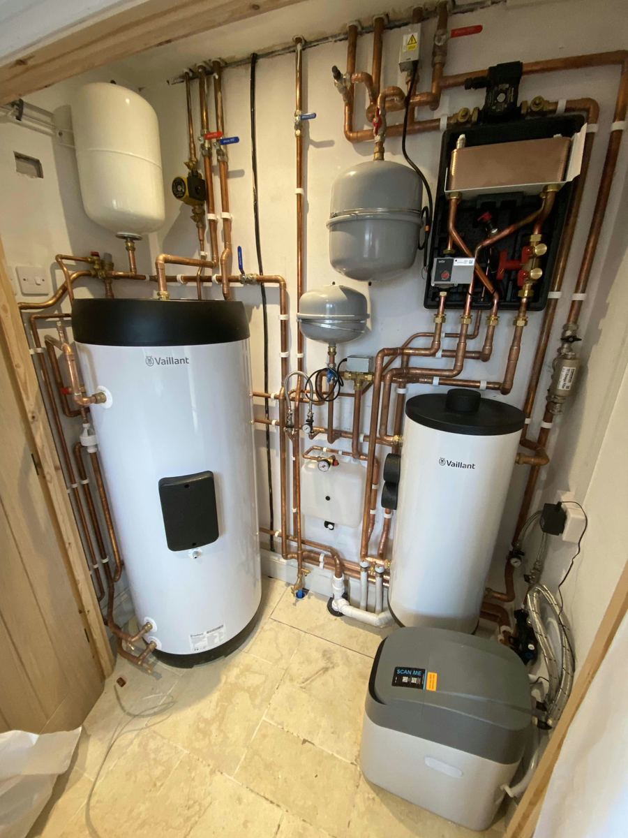 Air source heat pump plant room